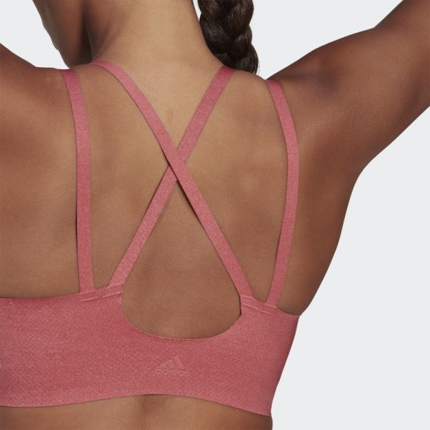 Soutien-gorge Anti-feu à Maintien Léger Adidas Yoga Luxe Studio Rouge