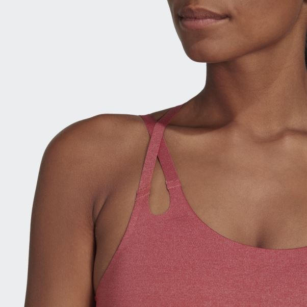 Soutien-gorge Anti-feu à Maintien Léger Adidas Yoga Luxe Studio Rouge