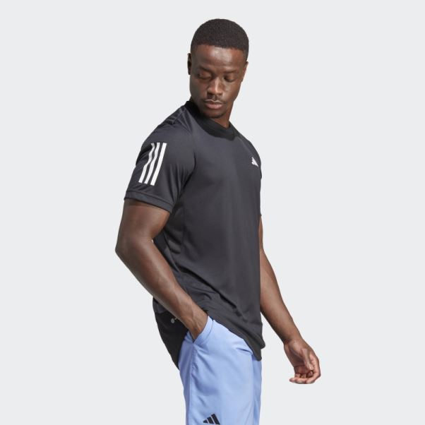 T-shirt De Tennis Club 3 Bandes Noir Adidas