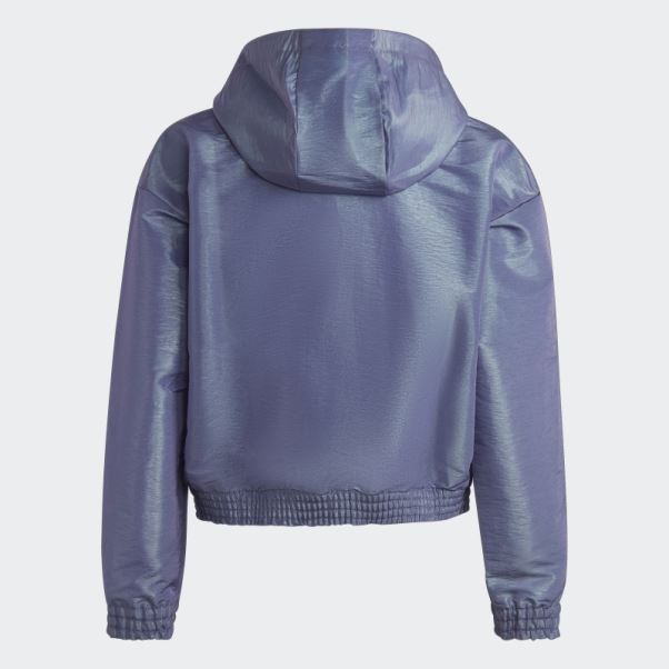 Mode Argent Adidas Danse Coupe Ample Tissé Demi-zip Capuche Survêtement