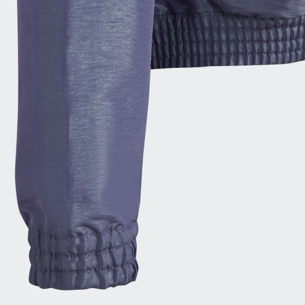 Mode Argent Adidas Danse Coupe Ample Tissé Demi-zip Capuche Survêtement