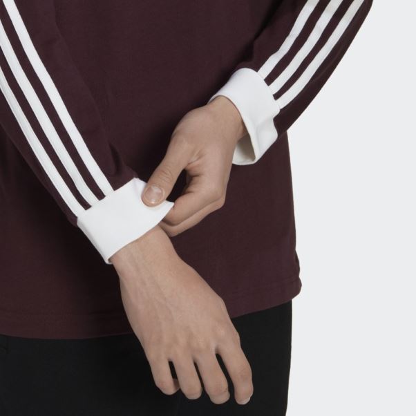 Adicolor Classics 3-stripes T-shirt à Manches Longues Bordeaux Adidas