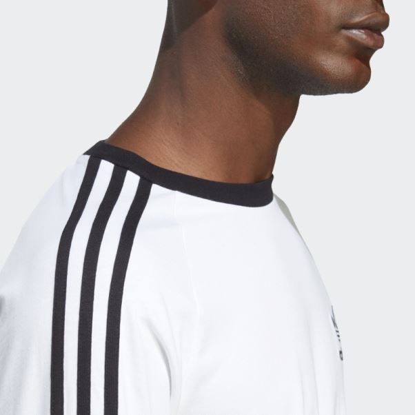 T-shirt à Manches Longues Adidas Adicolor Classics 3 Bandes Blanc