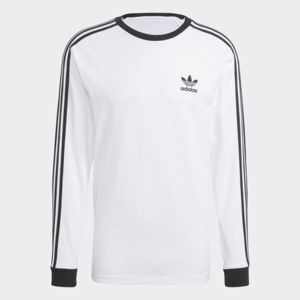 Adidas Adicolor Classics 3-stripes Haut à Manches Longues Blanc