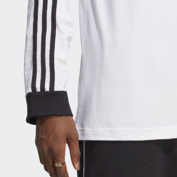 Adidas Adicolor Classics 3-stripes Haut à Manches Longues Blanc