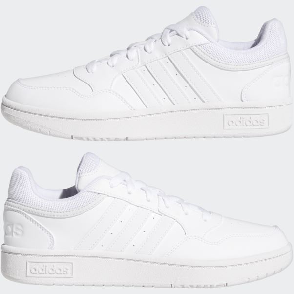 Baskets Blanches Hoops 3.0 Low Classiques Adidas