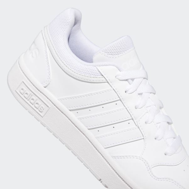 Baskets Blanches Hoops 3.0 Low Classiques Adidas