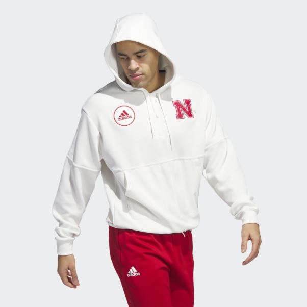 Sweat à Capuche Zippé Sans Teinture Cornhuskers Adidas Non Teint