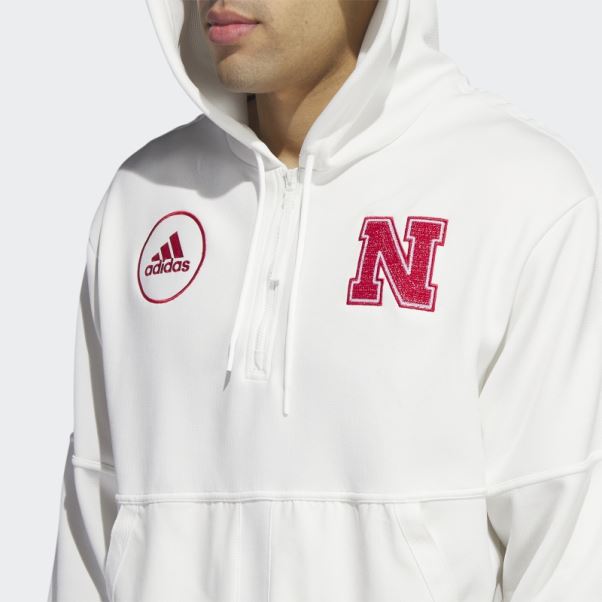 Sweat à Capuche Zippé Sans Teinture Cornhuskers Adidas Non Teint