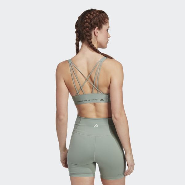 Soutien-gorge à Maintien Moyen Coreflow Vert Argenté Adidas