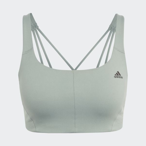 Soutien-gorge Coreflow Medium-support Argent Vert Adidas