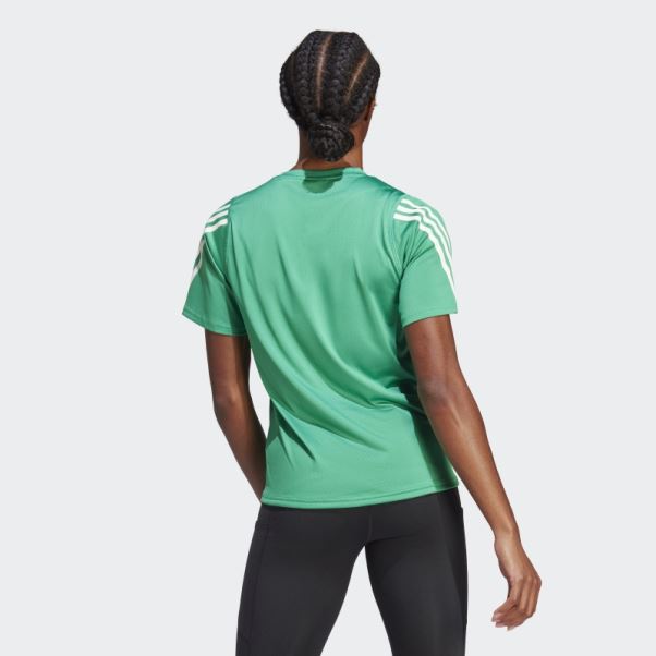 Run Icon 3-stripes T-shirt De Course à Faible émission De Carbone Adidas Court Vert