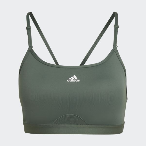 Brassière à Maintien Léger Adidas Aeroreact Training Vert Oxyde