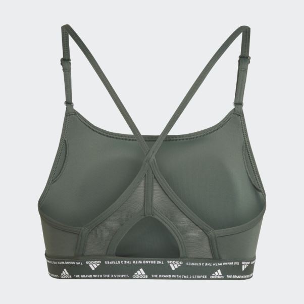 Brassière à Maintien Léger Adidas Aeroreact Training Vert Oxyde