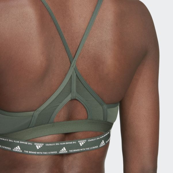 Brassière à Maintien Léger Adidas Aeroreact Training Vert Oxyde