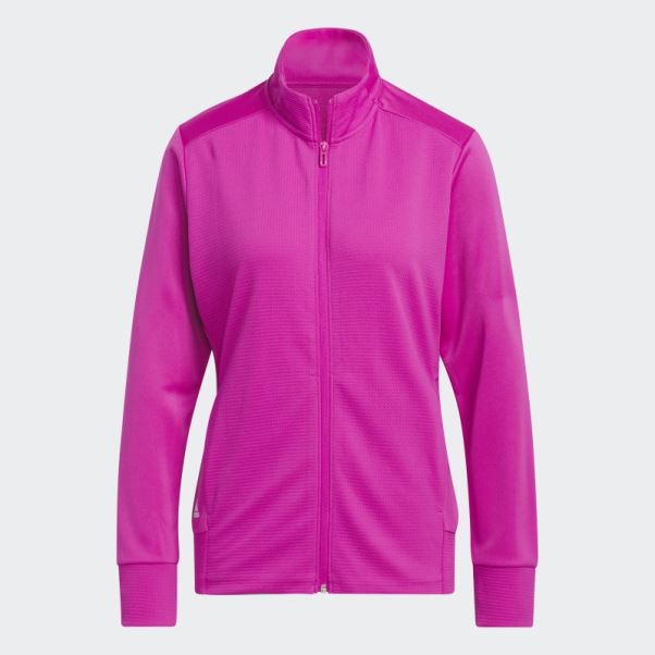 Adidas Veste Fuchsia Texturée Entièrement Zippée Mode