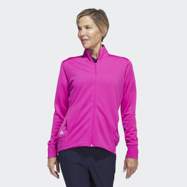 Veste Zippée Texturée Fuchsia Adidas