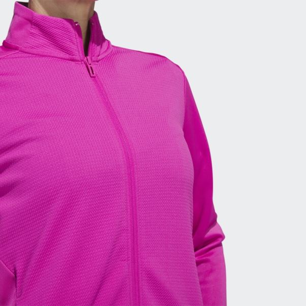 Adidas Veste Fuchsia Texturée Entièrement Zippée