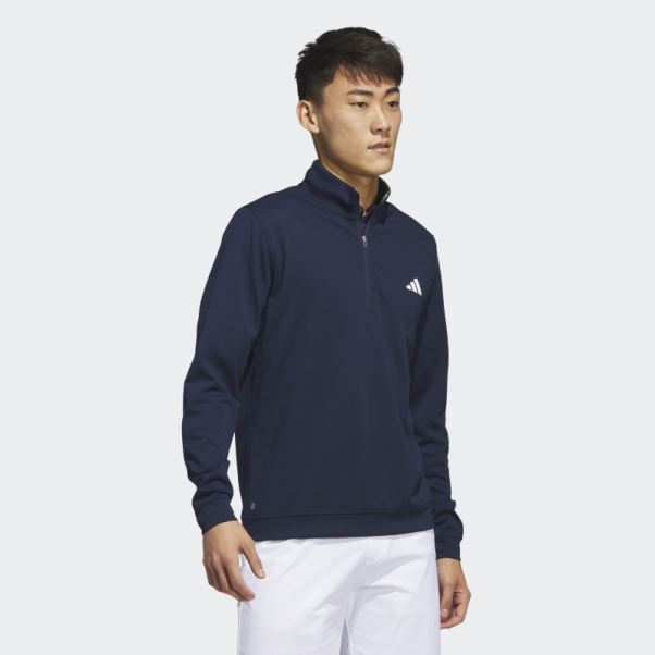 Sweat Zippé 1/4 Bleu Marine Adidas