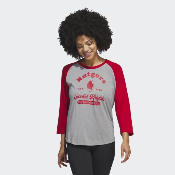 Adidas Core Scarlet Knights T-shirt De Baseball à Manches 3/4