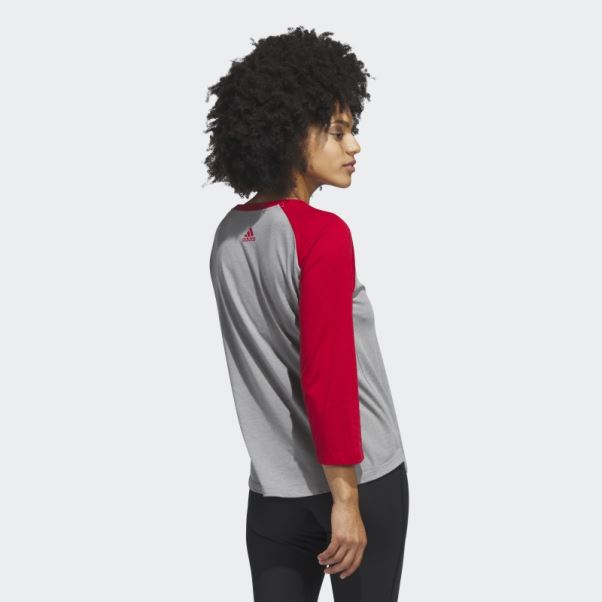 Adidas Core Scarlet Knights T-shirt De Baseball à Manches 3/4