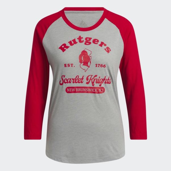 Adidas Core Scarlet Knights T-shirt De Baseball à Manches 3/4
