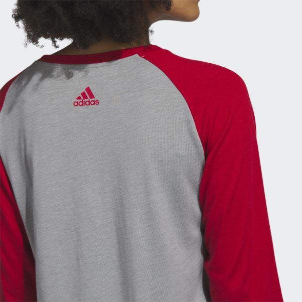 Adidas Core Scarlet Knights T-shirt De Baseball à Manches 3/4
