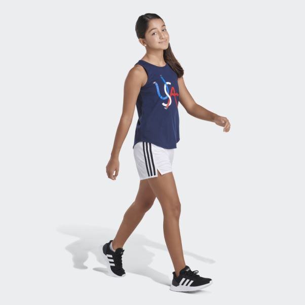 Débardeur Bleu Marine à Ourlet Arrondi Adidas
