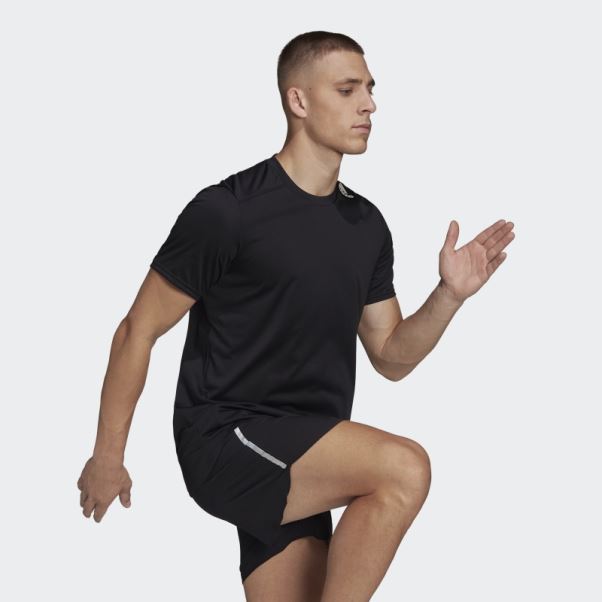 T-shirt De Course Adidas Conçu 4 Noir