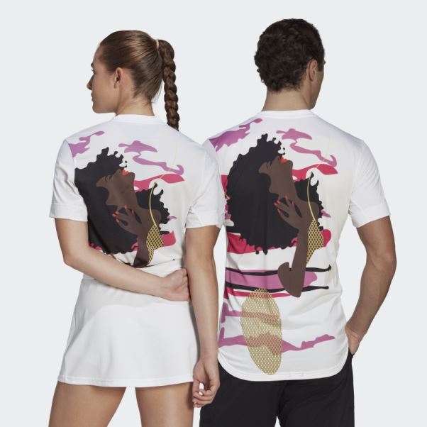 T-shirt Graphique Adidas Tennis New York Blanc