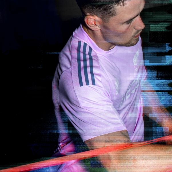 T-shirt All Blacks Rugby Performance Lilas Adidas