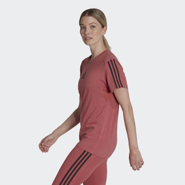 Aeroready Made For Training Coton Toucher Tee Rouge Adidas
