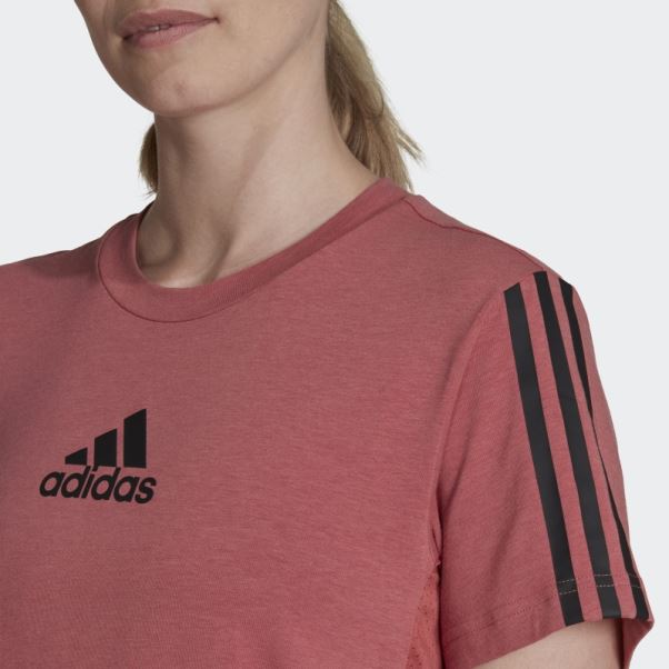 Aeroready Made For Training Coton Toucher Tee Rouge Adidas