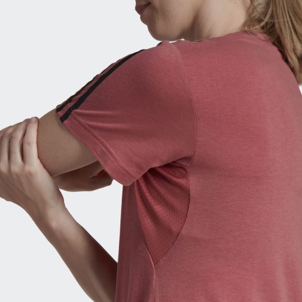 Aeroready Made For Training Coton Toucher Tee Rouge Adidas