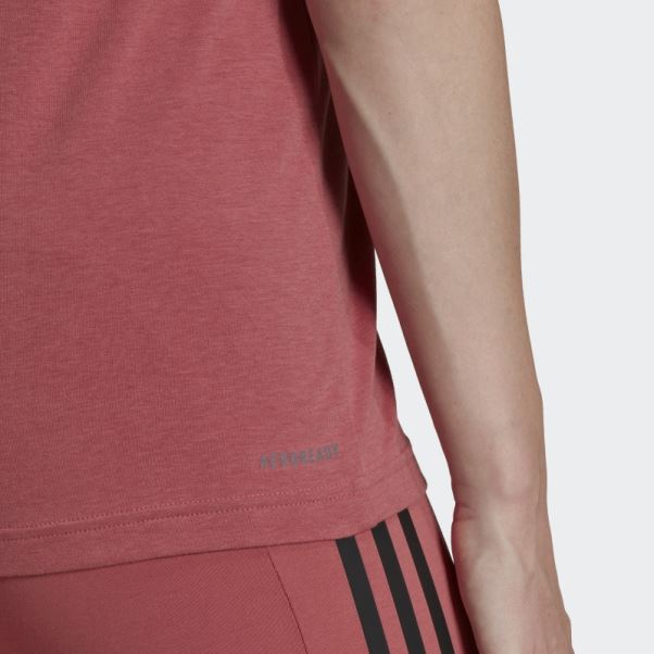 Aeroready Made For Training Coton Toucher Tee Rouge Adidas