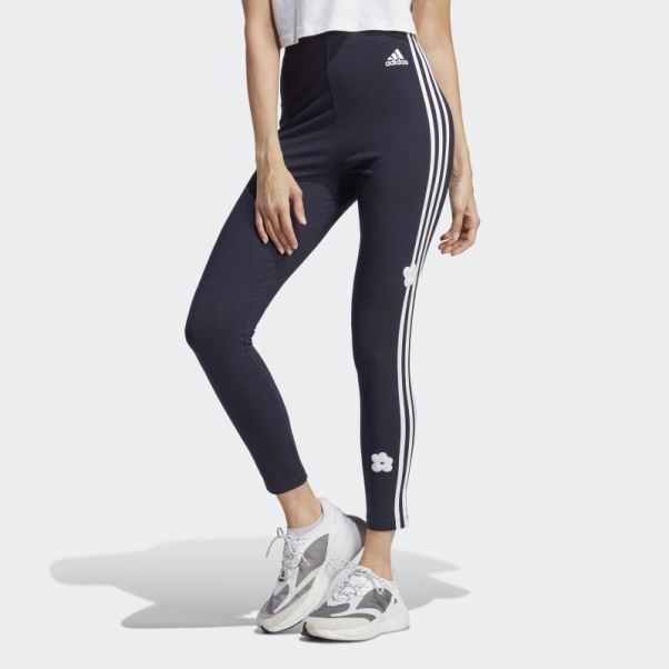 Legging Taille Haute En Coton à 3 Bandes Avec Patchs De Fleurs En Chenille Adidas Ink