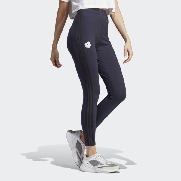 Legging Taille Haute En Coton à 3 Bandes Avec Patchs De Fleurs En Chenille Adidas Ink