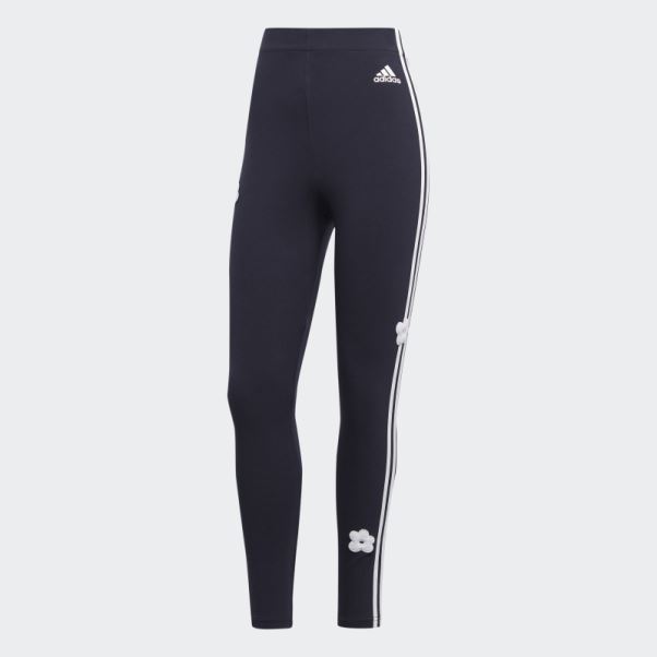 Legging Taille Haute En Coton à 3 Bandes Avec Patchs De Fleurs En Chenille Adidas Ink