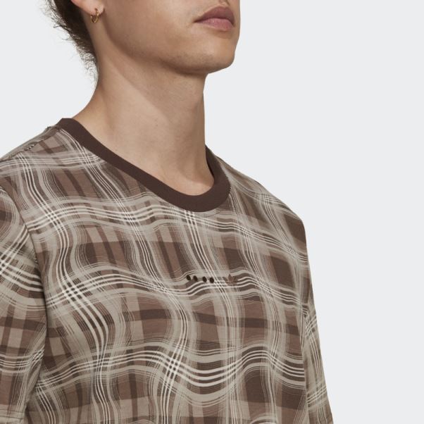 T-shirt à Manches Courtes Imprimé Marron Crayeux Adidas