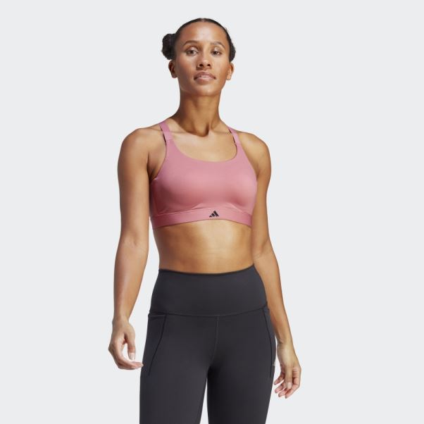 Soutien-gorge D'entraînement à Maintien élevé Impact Luxe Sur Mesure Rose Adidas
