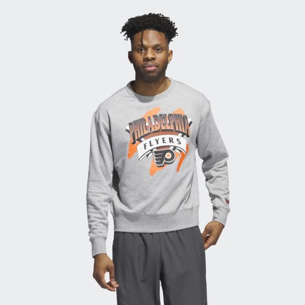 Adidas Sweat Gris Moyen Flyers Vintage Crew