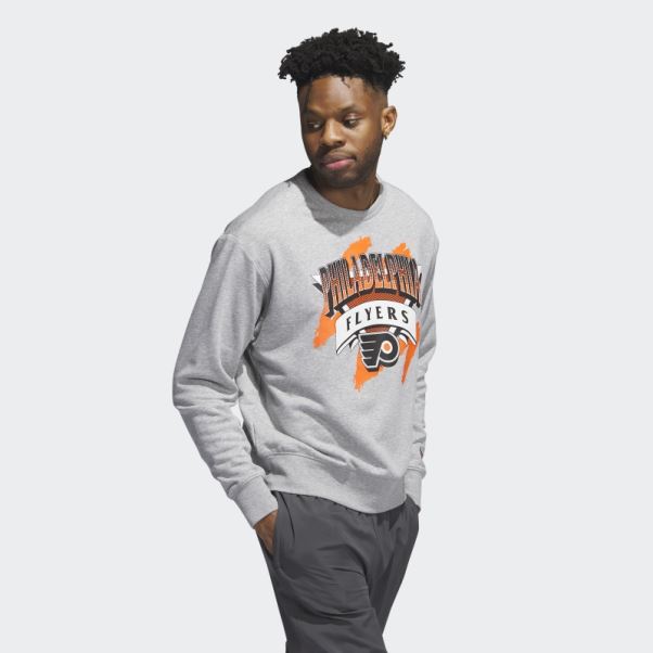 Adidas Sweat Gris Moyen Flyers Vintage Crew