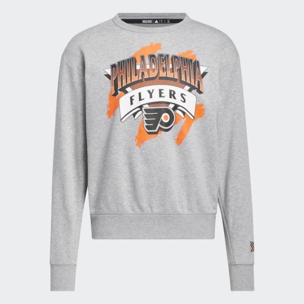 Adidas Sweat Gris Moyen Flyers Vintage Crew