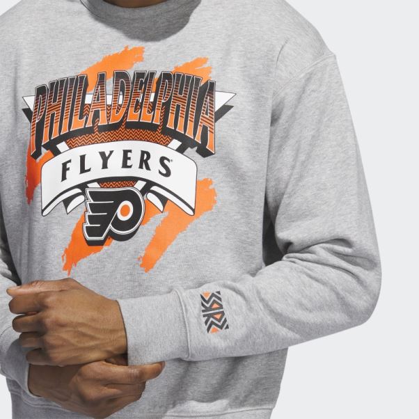 Adidas Sweat Gris Moyen Flyers Vintage Crew