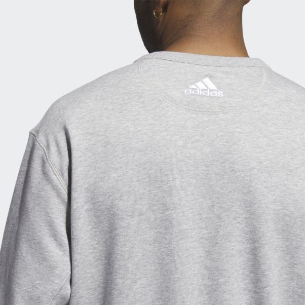 Adidas Sweat Gris Moyen Flyers Vintage Crew