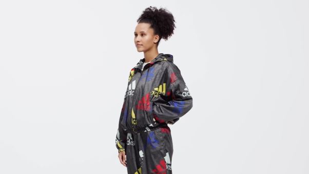 Coupe-vent Ample Adidas Essentials Logo Multicolore Carbone