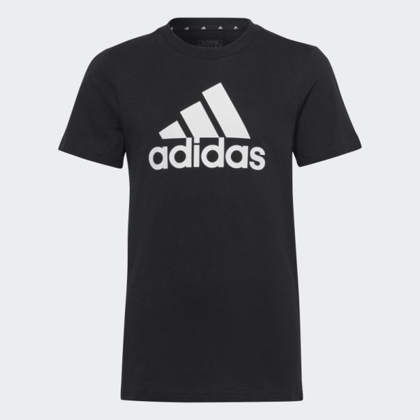 T-shirt Slim En Coton à Gros Logo Adidas Essentials Noir