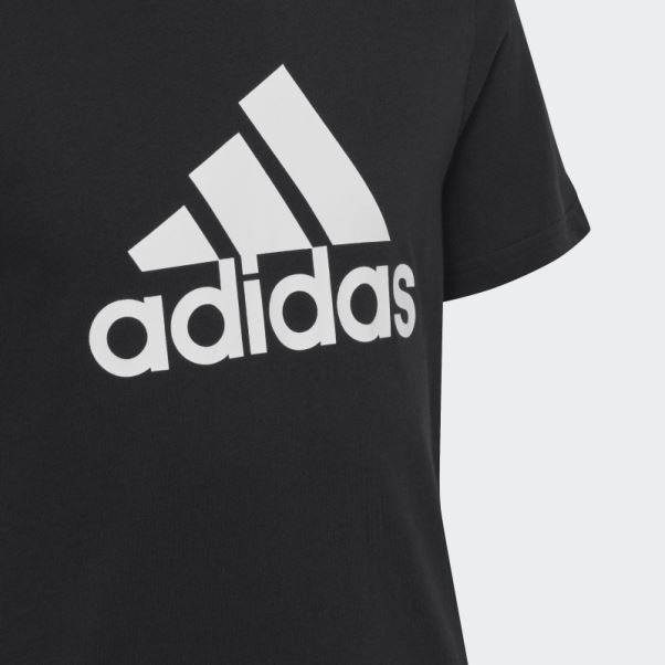 T-shirt Slim En Coton à Gros Logo Adidas Essentials Noir