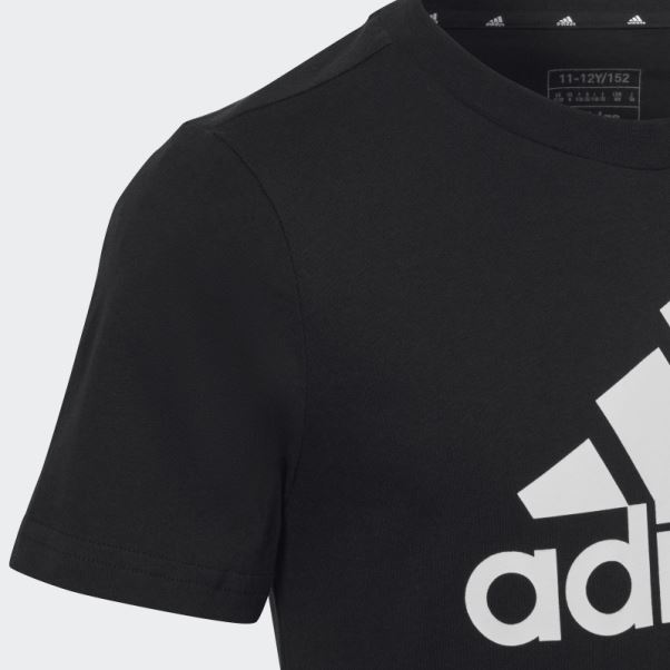 T-shirt Slim En Coton à Gros Logo Adidas Essentials Noir