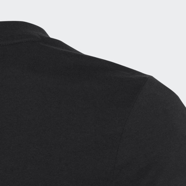T-shirt Slim En Coton à Gros Logo Adidas Essentials Noir